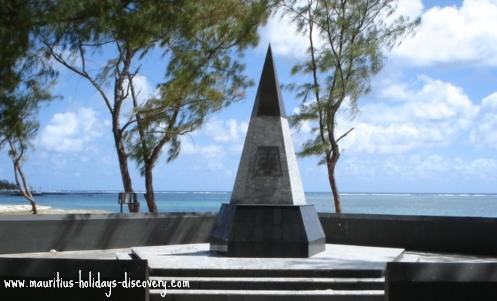 Monument of ZS-SAS at Belle Mare Beach